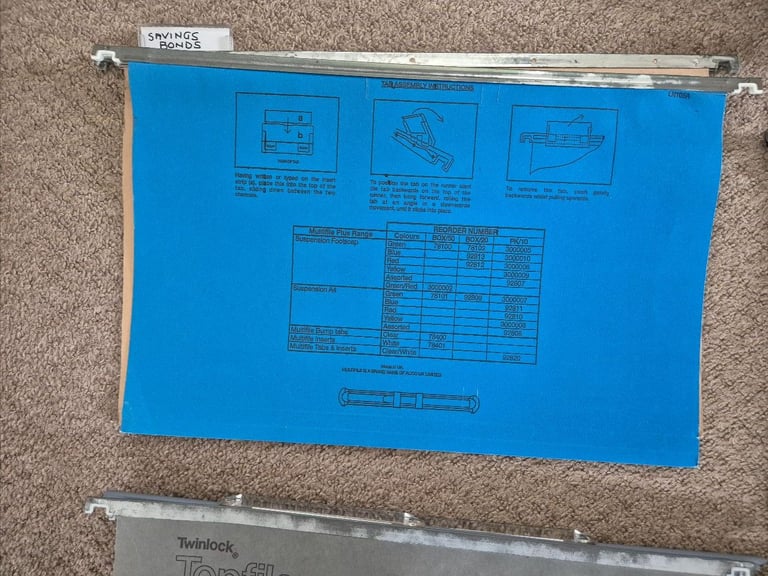 Over 65 suspension files are available in Foolscap size