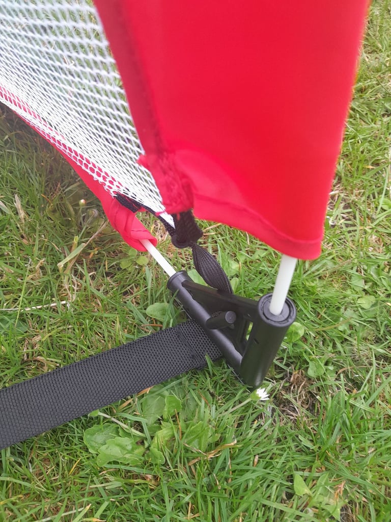 Twin portable pop up football by opti at Argos.  Plus storage bag and box