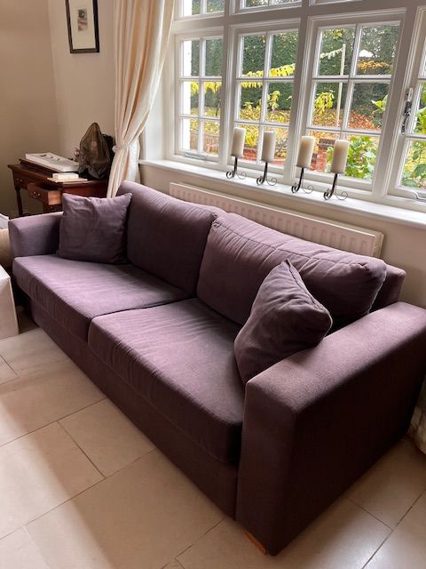image for Grey Sofa with 2 matching cushions