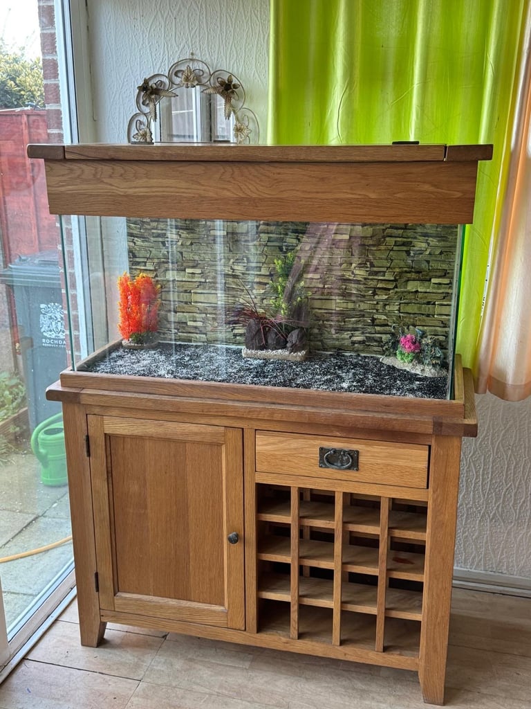 image for Fish tank and cabinet / DELIVERY / Original pine wood 250L