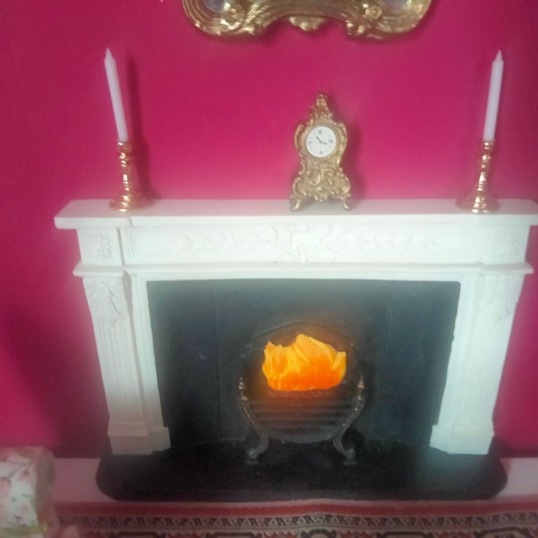 Dolls House Living room set of furniture including new cat still in packaging