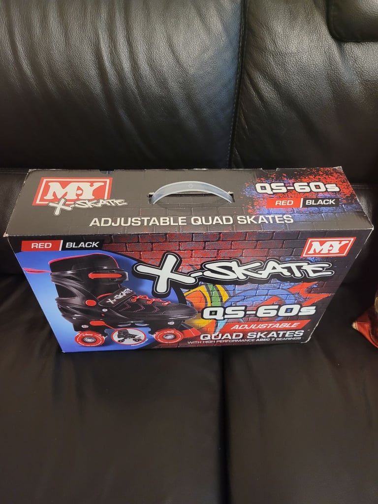 Brand new M.Y X-Skate QS-60s Adjustable Quad Skates Red-Black