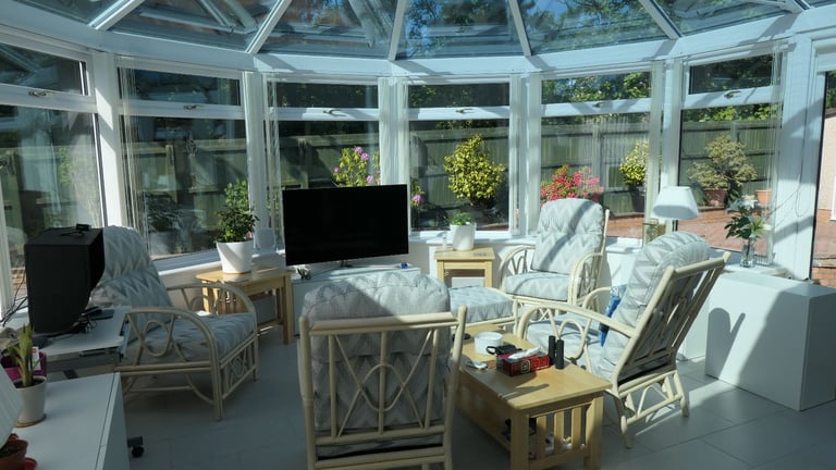 image for Desser Cane Conservatory Chairs (x4) and Stools (x2)