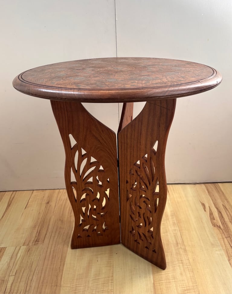 Anglo Indian Folding Carved Side Table Coffee Table