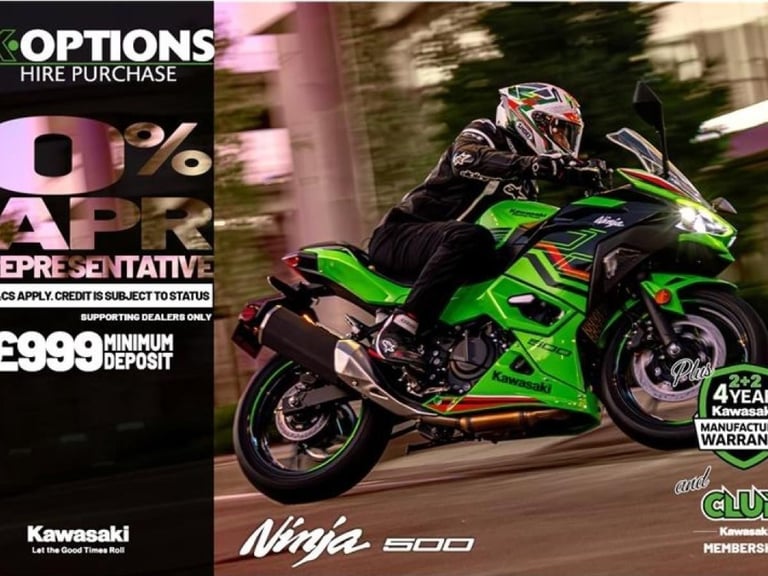 2024 Kawasaki Ninja 500 K-Options 0% apr finance available