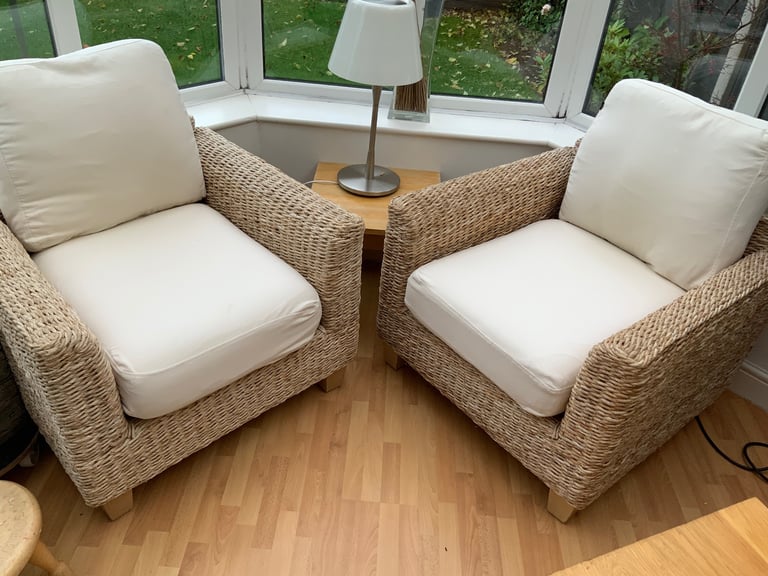 image for Pair of genuine rattan chairs from Next
