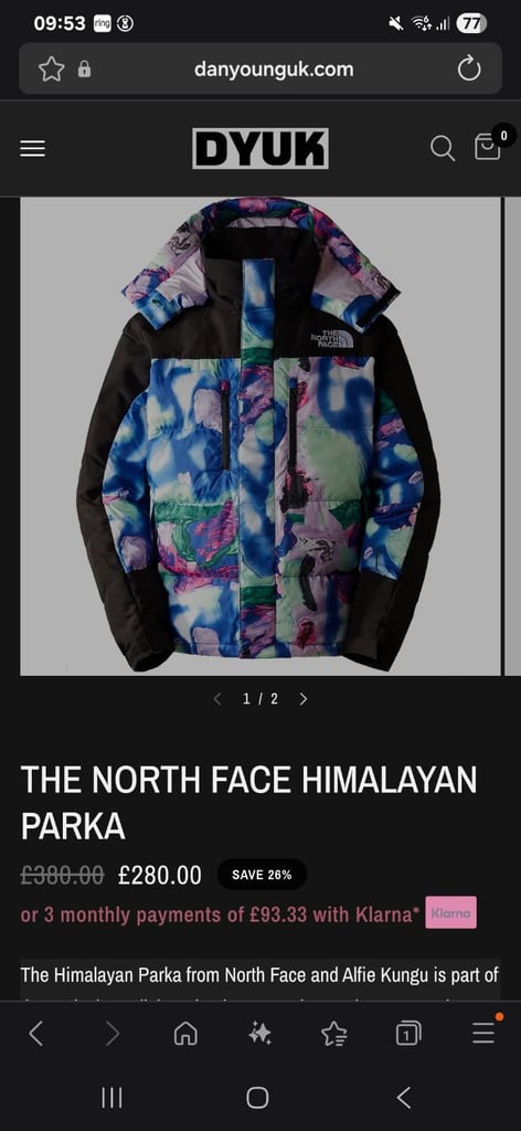 The north face ski coat