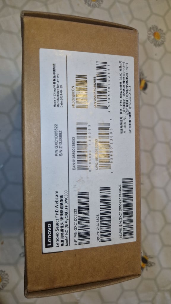 image for Lenovo FHD webcam FHDWC300 - NEW - SEALED