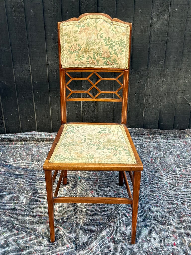 image for Antique floral wooden chair 