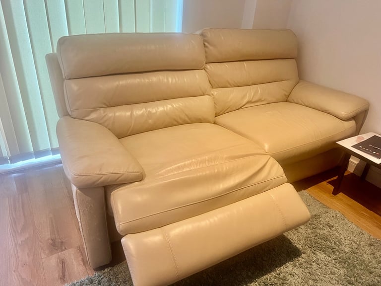image for Beige Leather Sofa