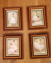 Ballerina Miniature Silk Screen Pictures x 4