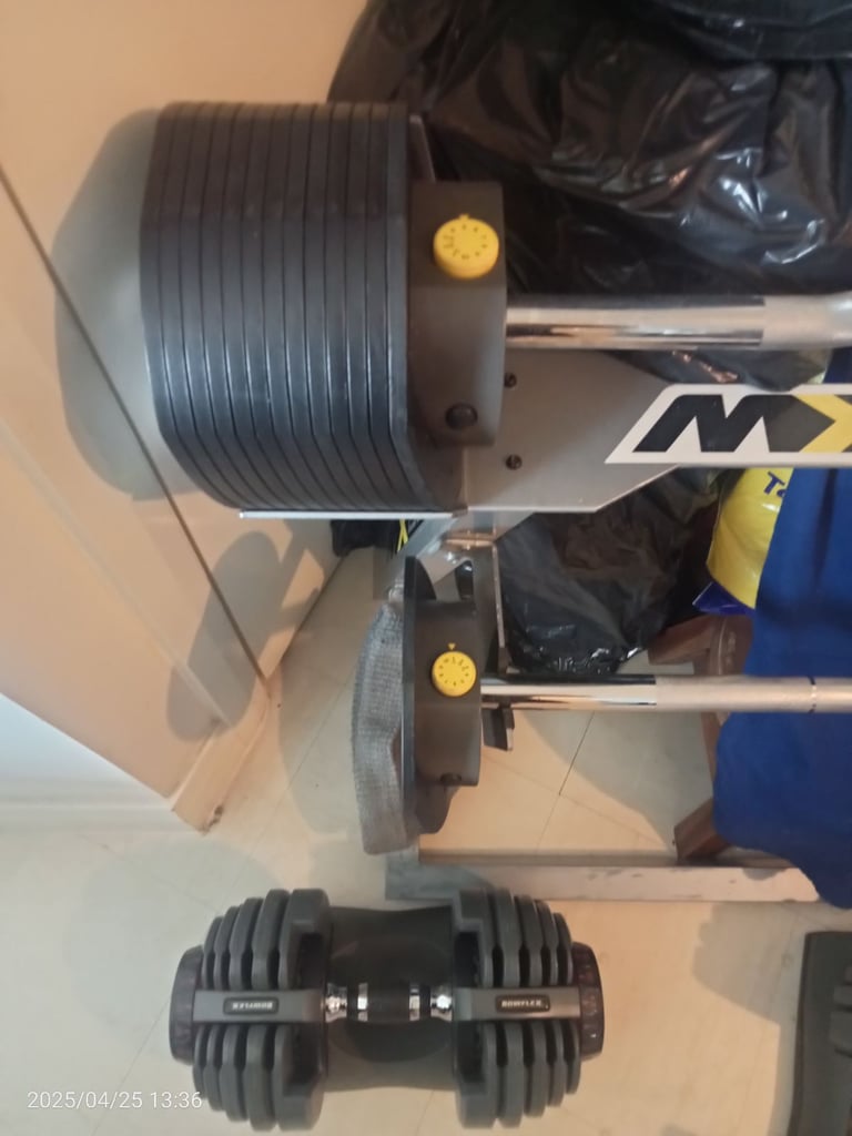 Gym equipment MX80 Dial Up Straight/Offset Bar  Weight System and Bowflex Dial up Dumbell System 