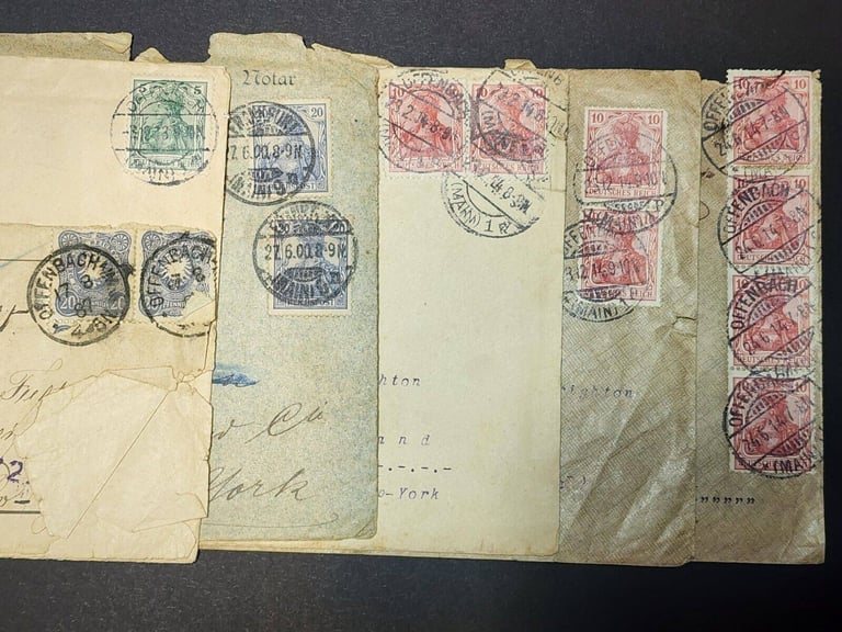 German Stamp Pairs On Cover Deutsches Reich Rare Collection 5 10 20 PF On Covers