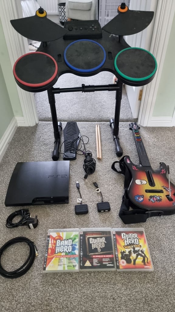 image for PS3 full band guitar hero bundle