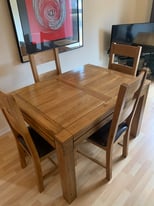 Solid oak Dining room table & 4 chairs… solid oak dresser/sideboard 