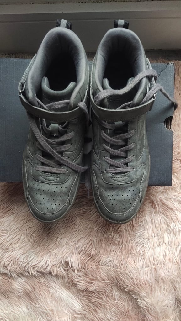 Soleplay Grey Faux-Suede High-Top Sneakers
