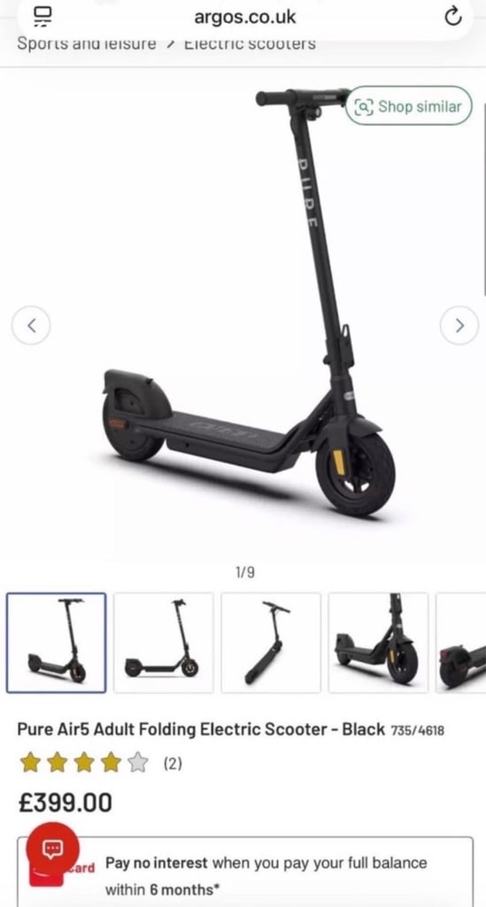 Pure Air5 Adult Folding Electric Scooter - Black