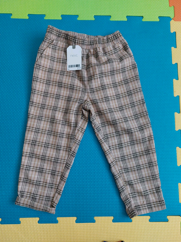 image for New With Tags- Next 3 Year Old Girls Check Tartan Trousers