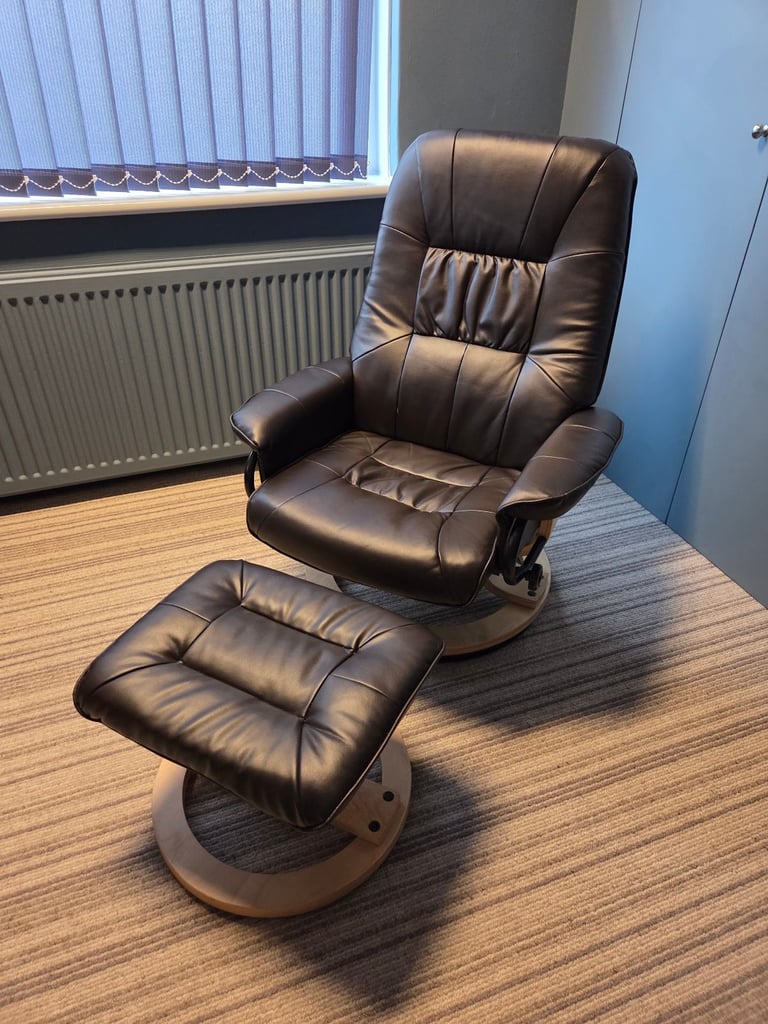 image for Reclining / Recliner Chair and Footstool with Massage Function 