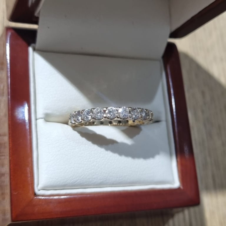Gold 14ct Diamond full Eternity ring. 