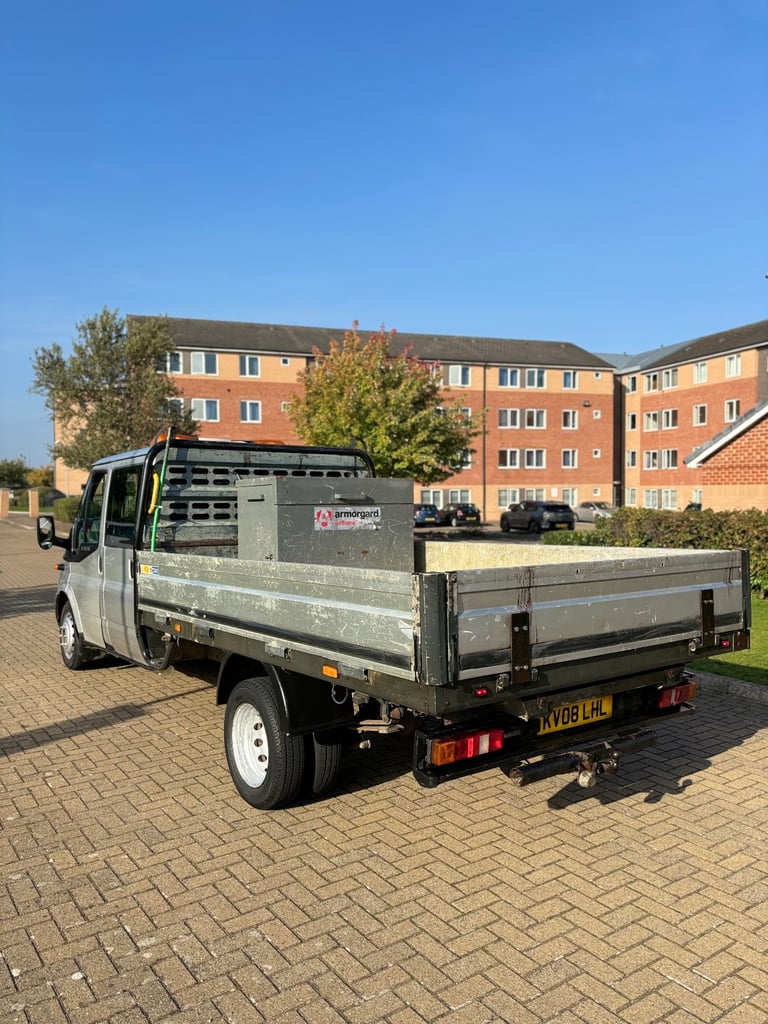 2008 Ford Transit T350 flatbed CrewCab! Twin axle! XLWB edition FSH! 
