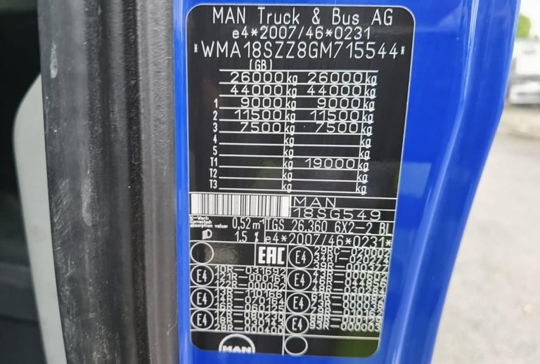 2017 MAN TGS 26.360 6X2 DROPSIDE 20ft Flat