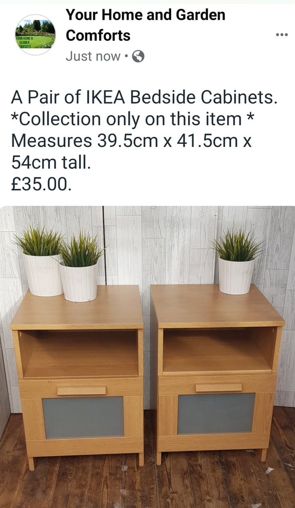 image for A Pair of IKEA Bedside Cabinets. 