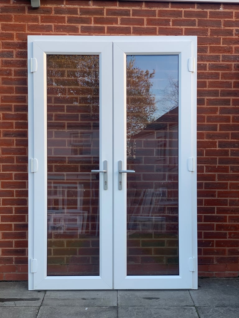 UPVC DOUBLE GLAZED FRENCH PATIO DOOR & KEY 142.5cm WIDE 214cm HIGH Can Deliver
