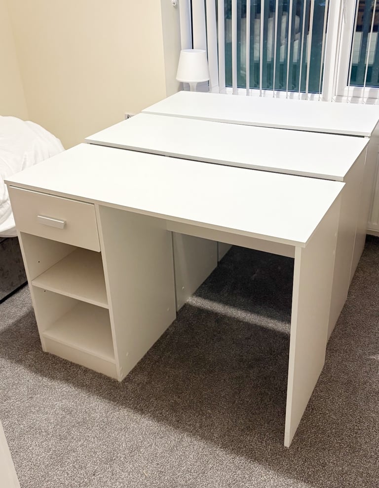 3x Computer Home Office Jewellery Desks in White
