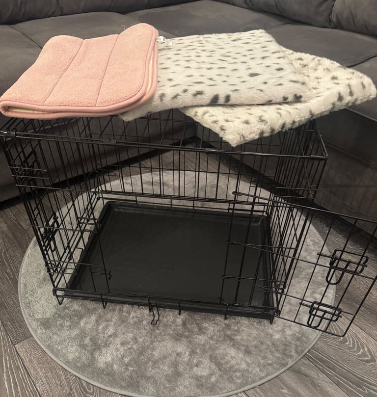 Metal Dog Crate 60cm Folds Flat Puppy Cage Pen Enclosure Manchester