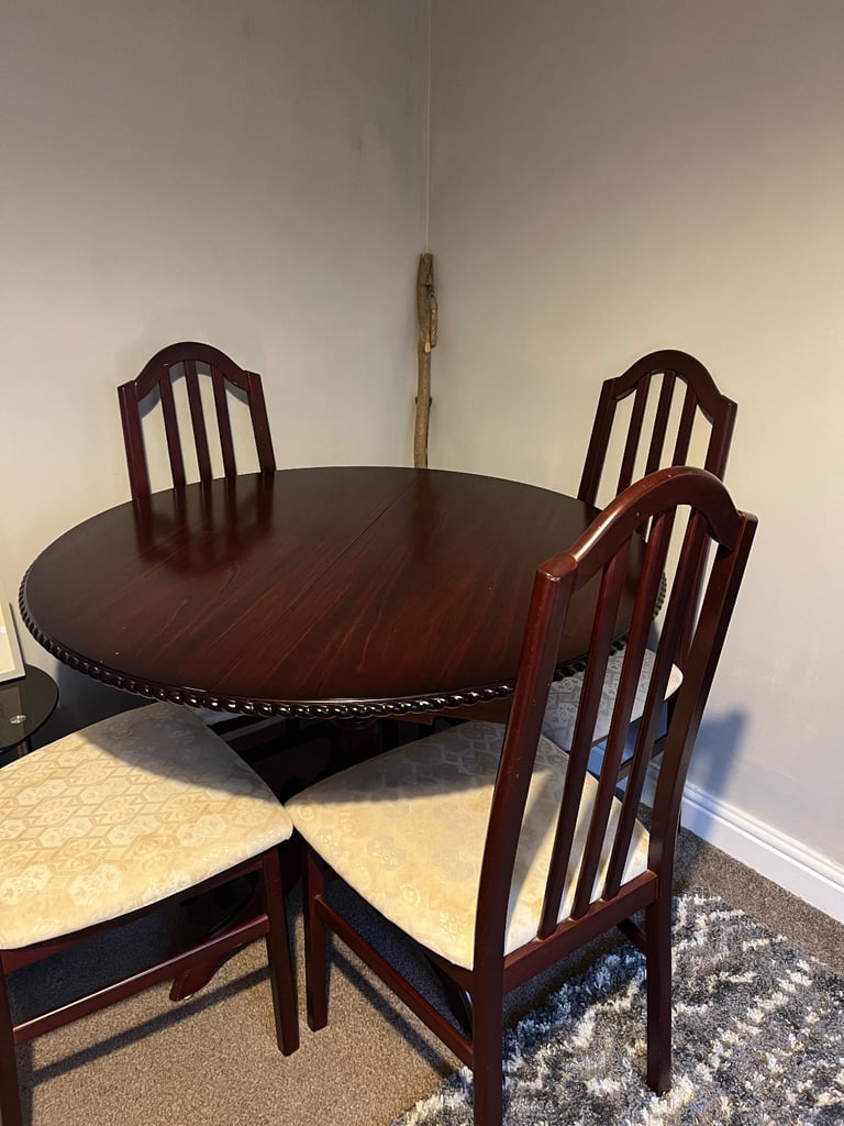 image for Mahogany extendable table and chairs