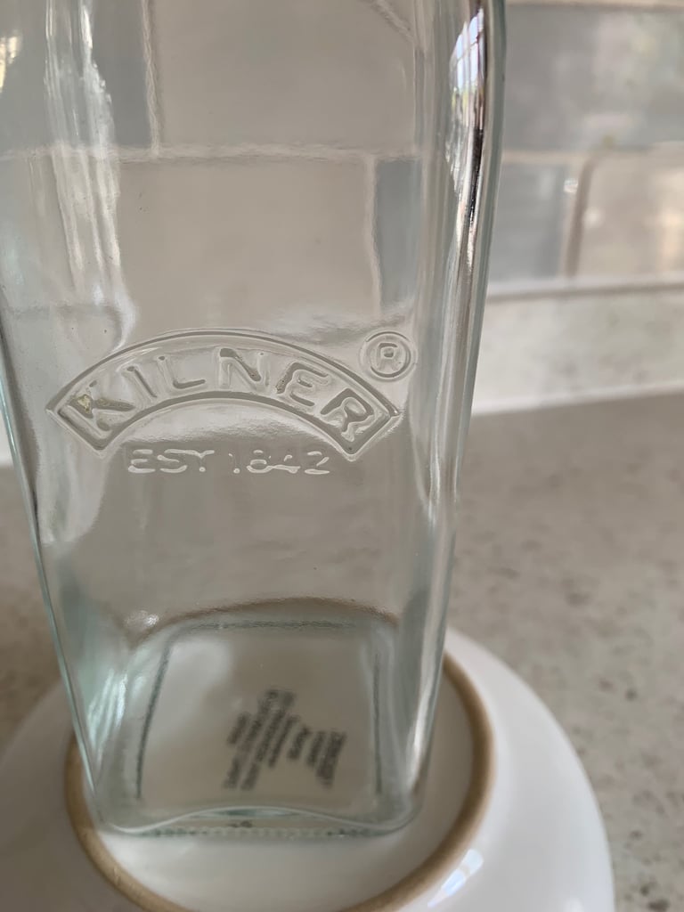 Tall slim Kilner glass storage bottle 27cm multi purpose, oil, bubble bath etc