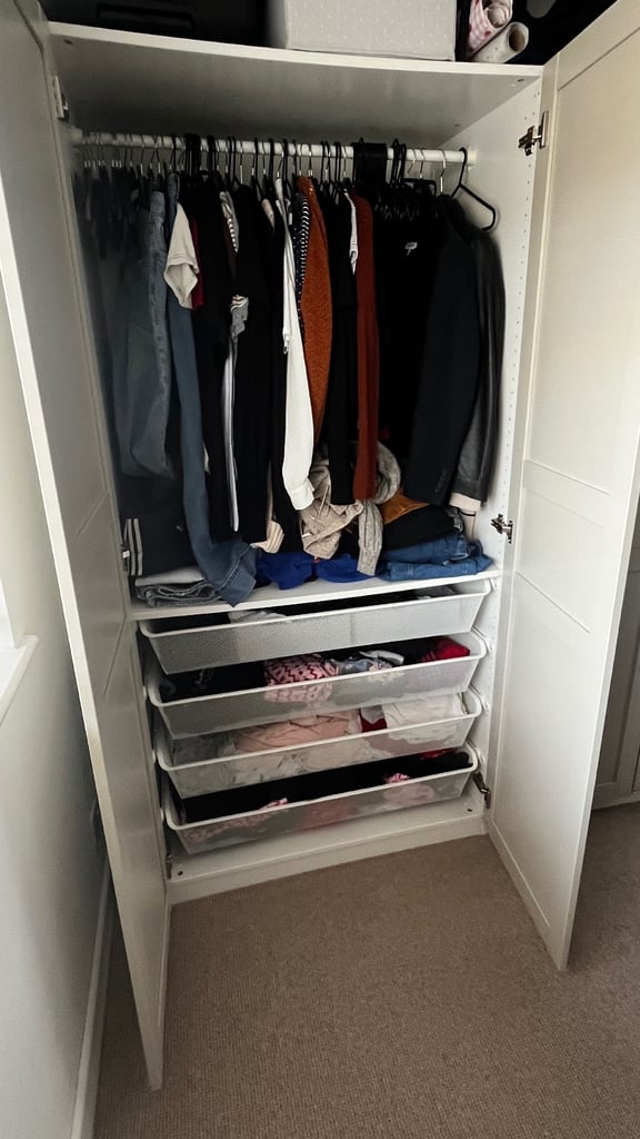 TWO IKEA PAX Wardrobes with Doors & KOMPLEMENT Interiors – Excellent Condition