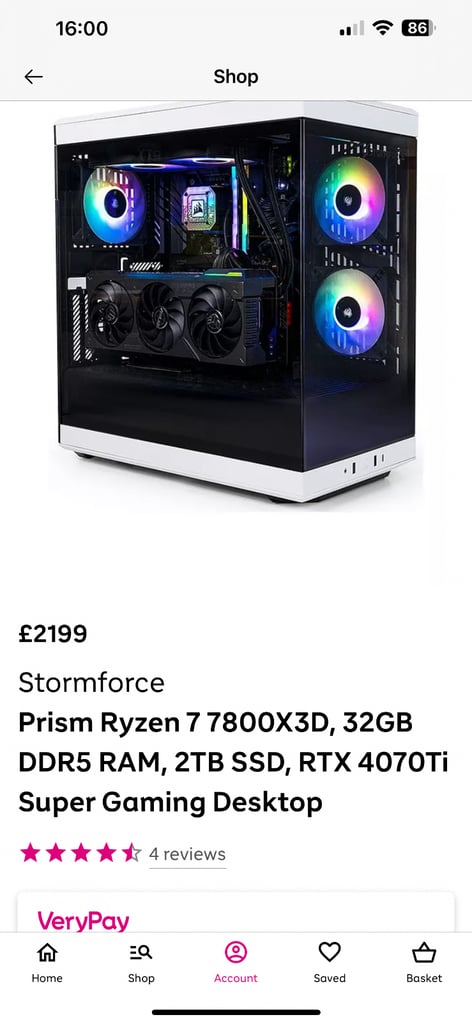 image for 4070ti super 16GB gaming pc