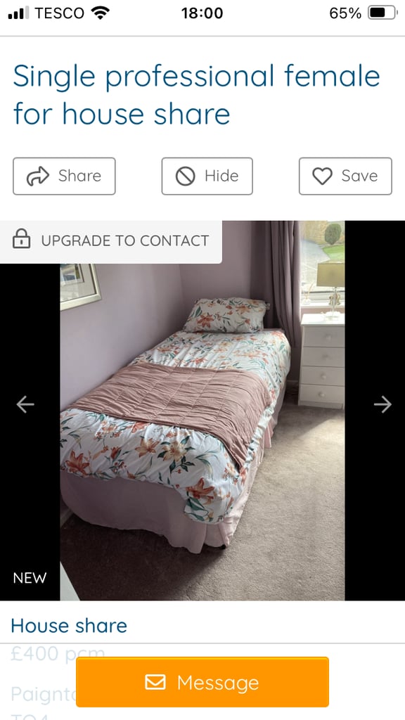 Single room to suit mature professional female 