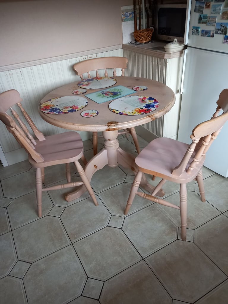 Small Pine dining table and chairs 