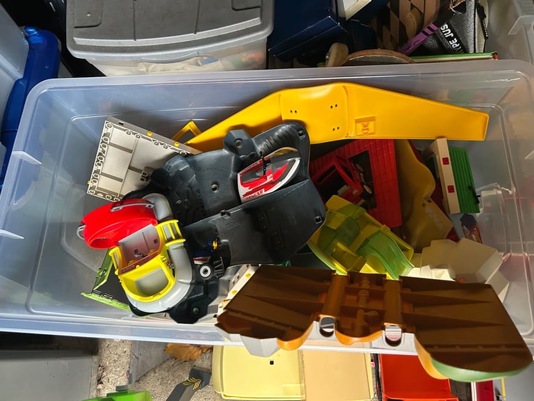 Huge collection of Playmobil. Barge. Caravan trucks crane boats tractors 