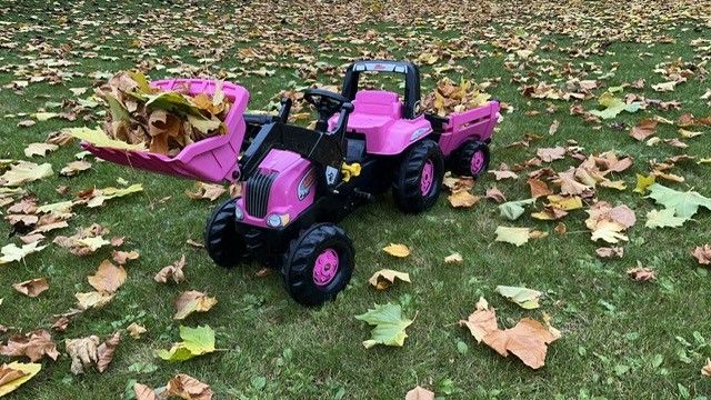 Girl Pink Tractor and Trailer