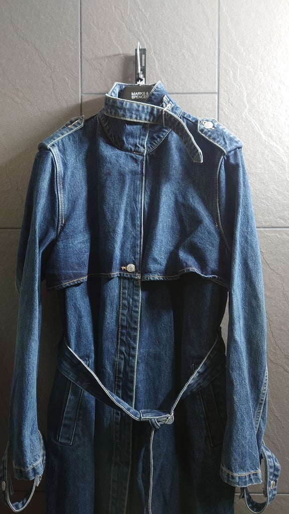 ZARA women denim trench coat 