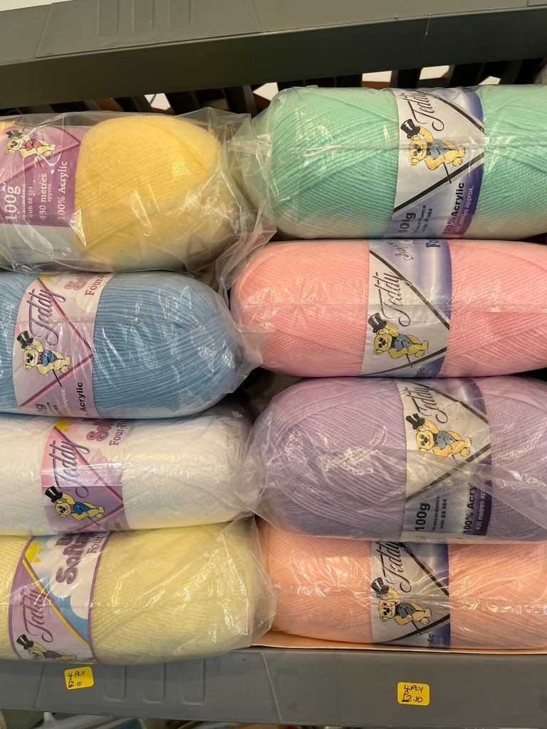 Knitting yarn, haberdashery, buttons