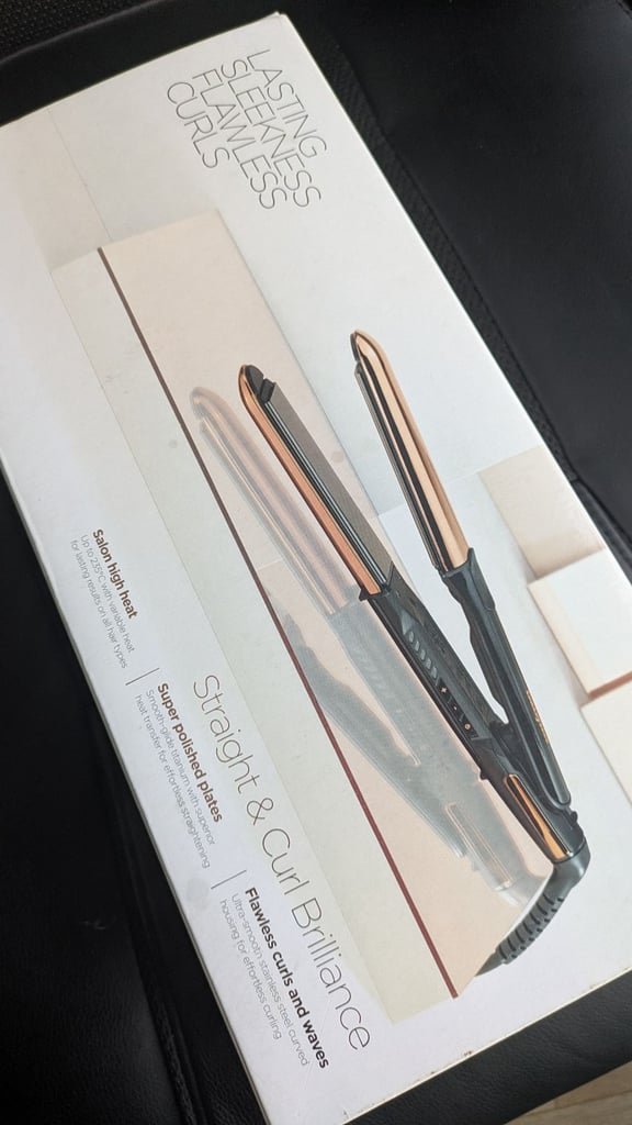 BaByliss Straight & Curl Brilliance Hair Straightener – Rose Gold & Black