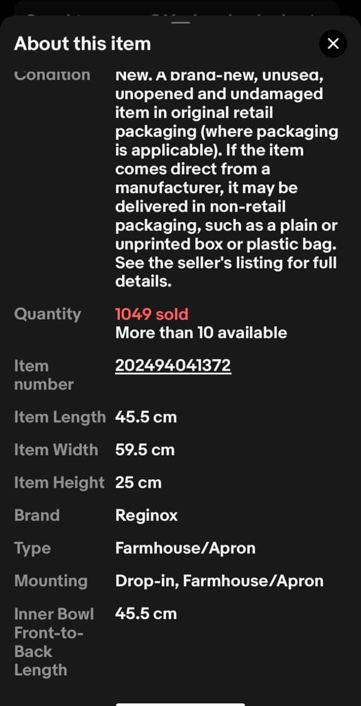 Belfast sink with basket strainer BRAND NEW