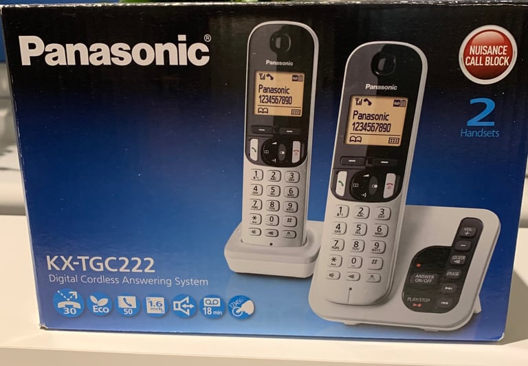 Good-Panasonic KX-TGC222, Digital Cordless Telephone, 2 Handsets, Answering System