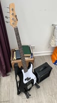 Bass guitar + amp