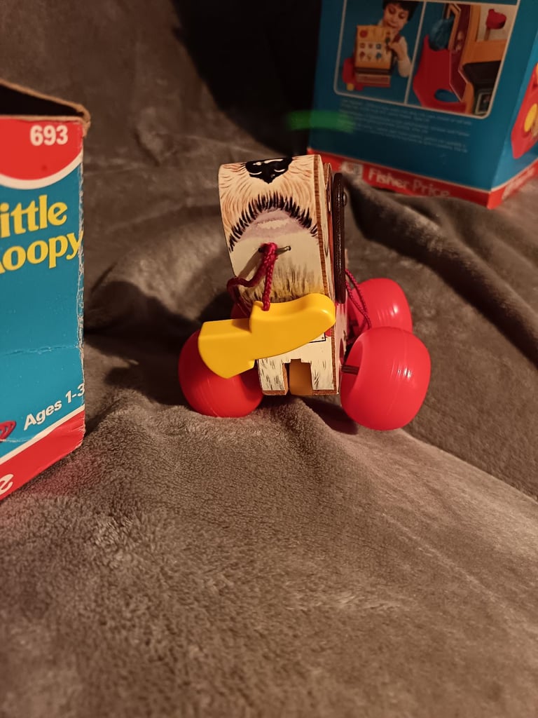 Vintage Fisher price pull along dog original NEW Old stock