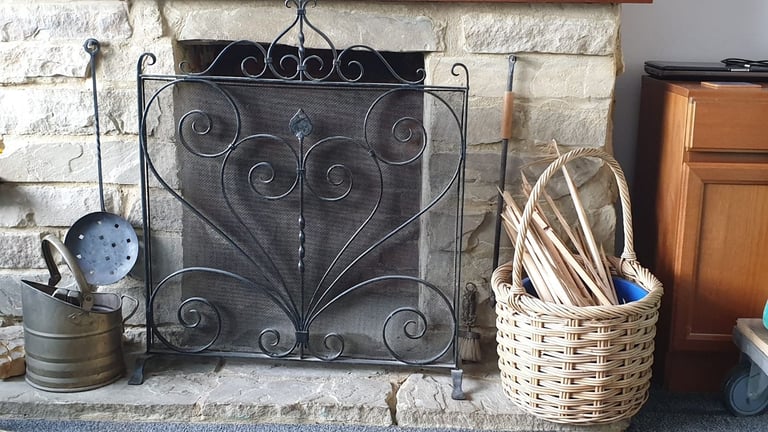 image for Re-listed   Wrought Iron fire screen