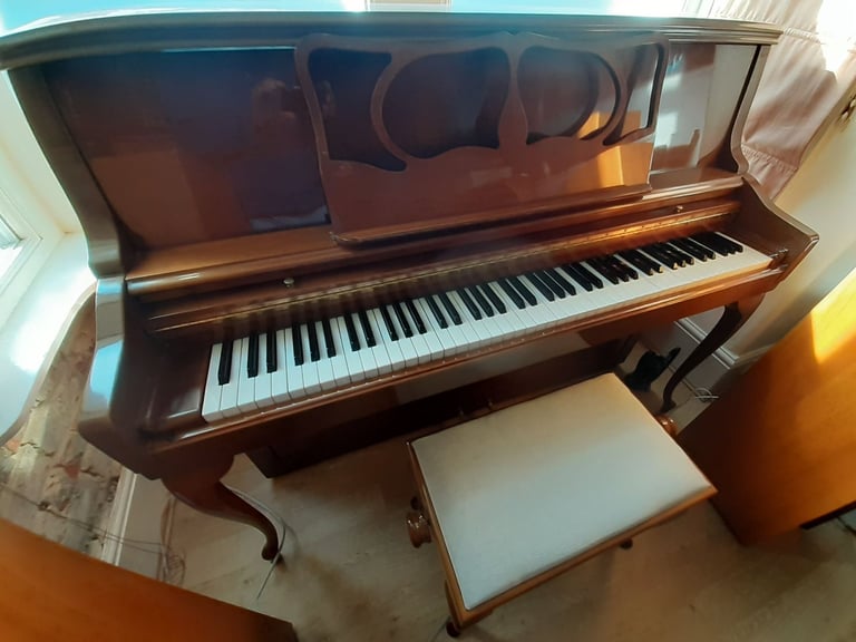Knight K10 rare Chippendale Upright Piano beautiful *matching stool + free 1st tuning*