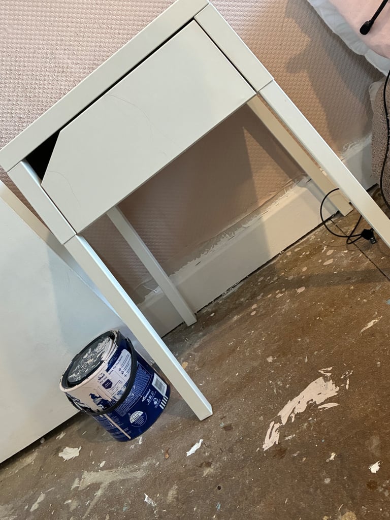 image for White metal pair bedside tables 