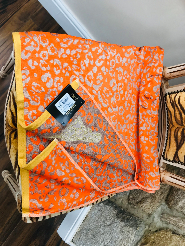 NEW BIBA LEOPARD ANIMAL PRINT BATH SHEET OR BEACH TOWEL