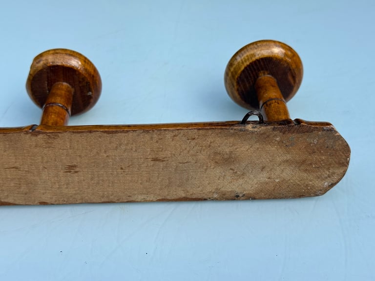 VINTAGE FRENCH FAUX BAMBOO COAT RACK, COAT HOOKS, HAT RACK, FOUR HOOK - L51.5cm - WILL POST!